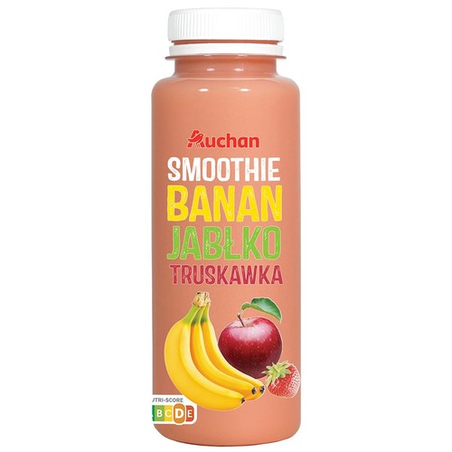 Smoothie banan, jabłko, truskawka Auchan 500 ml