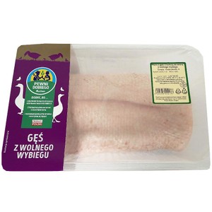 Pierś z gęsi z kością ze skórą  Pewni Dobrego na wagę ok 1.2 kg