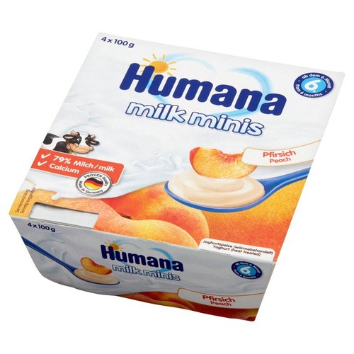Deserek jogurtowy o smaku brzoskwiniowym od 6 miesiąca Humana 4 x 100 g