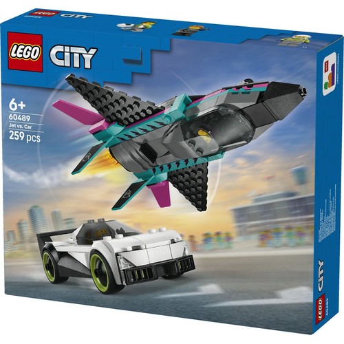 City Odrzutowiec kontra samochód 60489, zestaw z samolotem i samochodem LEGO 1 sztuka