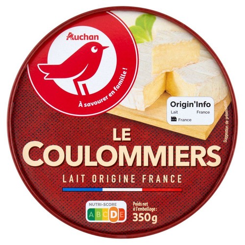 Ser Coulommiers Auchan, 350g. Produkt z mleka pochodzącego z Francji.