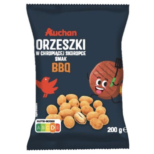 Orzeszki w chrupiącej skorupce bbq Auchan 200 g