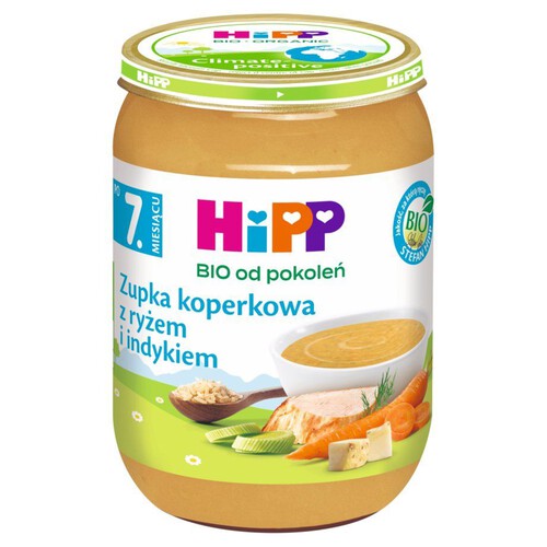 Zupka koperkowa z ryżem i indykiem dla niemowląt HiPP 190 g