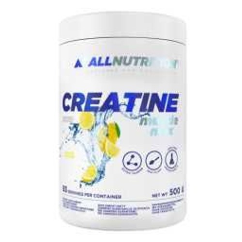 Suplement diety ALLNUTRITION CREATINE w białym pojemniku, z grafiką cytryn i wody. Waga 500 gramów.