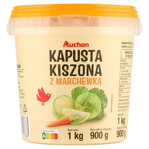 Kapusta kiszona z marchewką Auchan 900 g