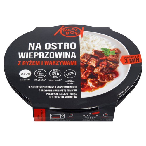 Wieprzowina z warzywami i ryżem na ostro Meal Box 360 g