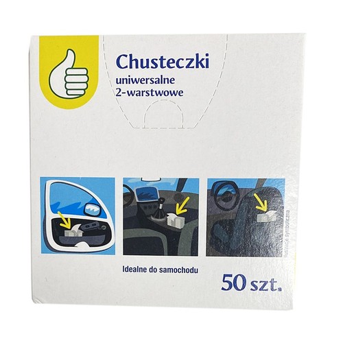 Chusteczki do samochodu Auchan 50 sztuk