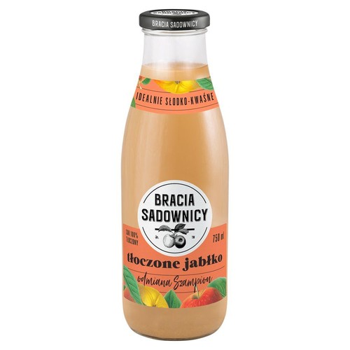 Sok jabłkowy, tłoczony z całych owoców odmiany Szampion Bracia Sadownicy 750 ml