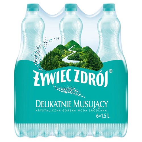 Woda źródlana lekko gazowana Żywiec Zdrój 6 x 1,5 l 