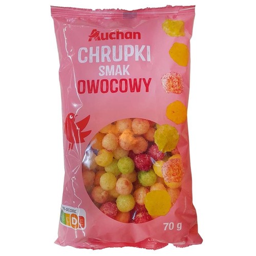 Chrupki kukurydziane o smaku owocowym Auchan 70 g