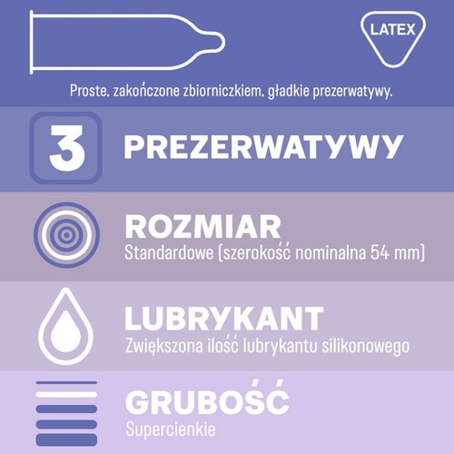 Prezerwatywy Invisible dodatkowo nawilżane Durex 3 sztuki