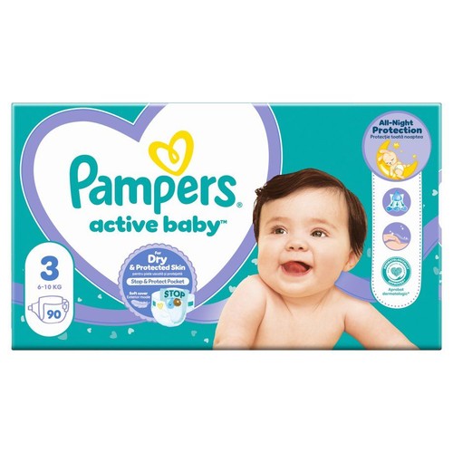 Pieluszki Active Baby 3 6-10 kg Pampers 90 sztuk