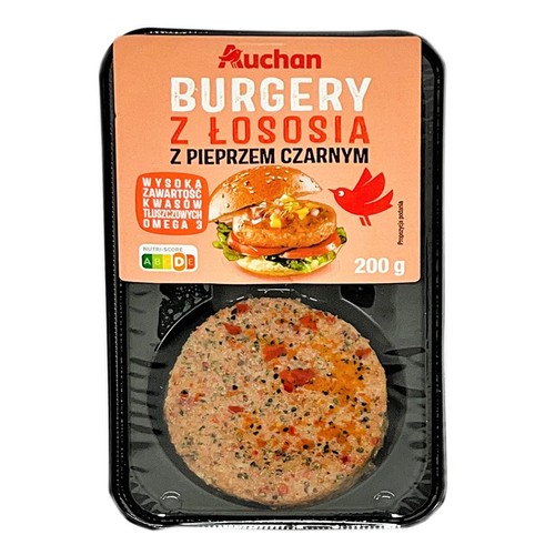 Burgery z łososia z pieprzem    Auchan 200 g