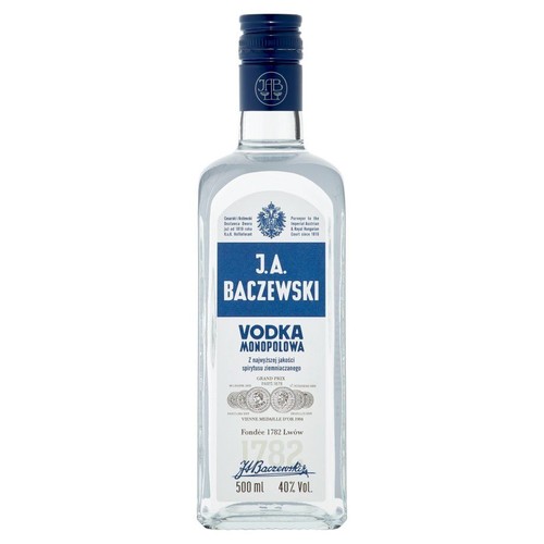 Wódka czysta monopolowa alk. 40,0% obj. J.A. Baczewski 500 ml