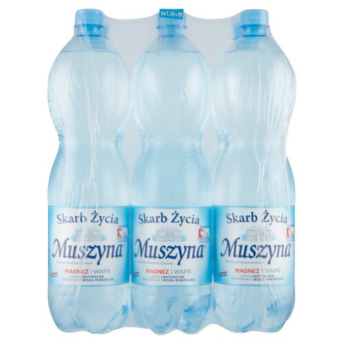 Muszyna naturalna woda mineralna lekko gazowana Skarb Życia 6 x 1,5 l 