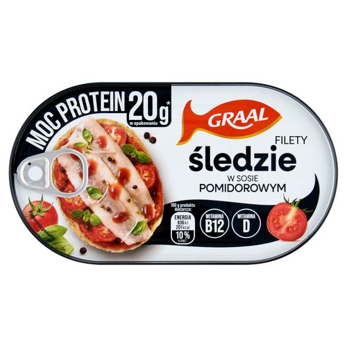 Filety ze śledzia w sosie z polskich pomidorów GRAAL 170 g
