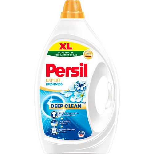 Duża butelka płynu do prania Persil Expert Freshness, 50 prań. Skuteczny w zimnych i krótkich cyklach, z formułą Silan.