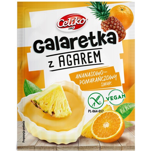 Galaretka o smaku ananasowo pomarańczowym z agarem w proszku Celiko 45 g