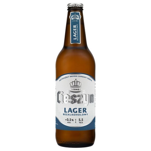 Piwo bezalkoholowe lager Cieszyn alk. do 0,5% obj. Browar Zamkowy  500 ml