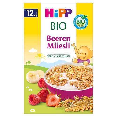 BIO Musli wielozbożowe truskawki - maliny od 12. miesiąca HiPP 200 g