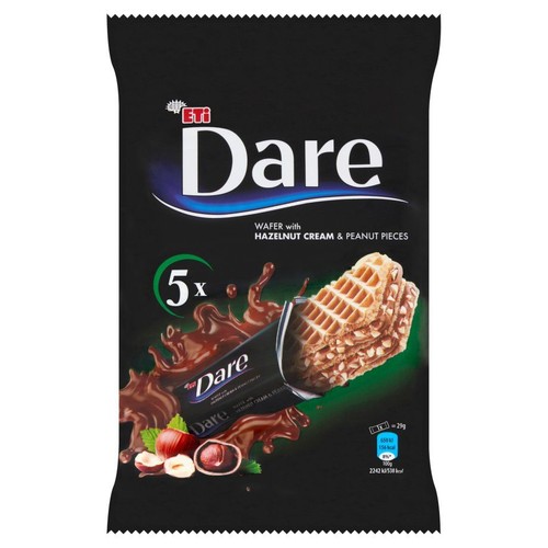 Wafel z kremem orzechowym i kawałkami orzeszków ziemnych Dare 5 x 29 g