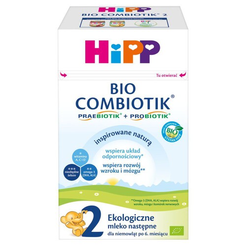 2 Ekologiczne mleko następne HIPP 550 g 