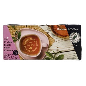Herbata czarna o smaku czarnej porzeczki    Auchan Collection  20 torebek