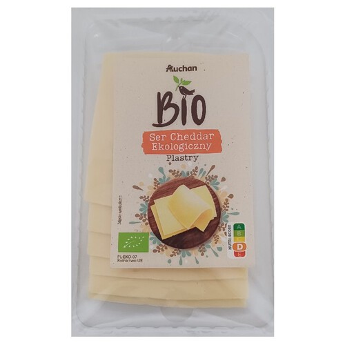 BIO Ser Cheddar plastry Auchan 125 g