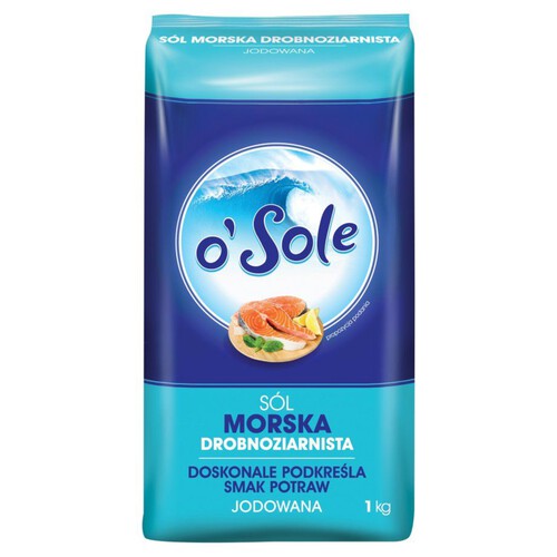 Sól morska, drobnoziarnista, spożywcza, jodowana O Sole 1 kg