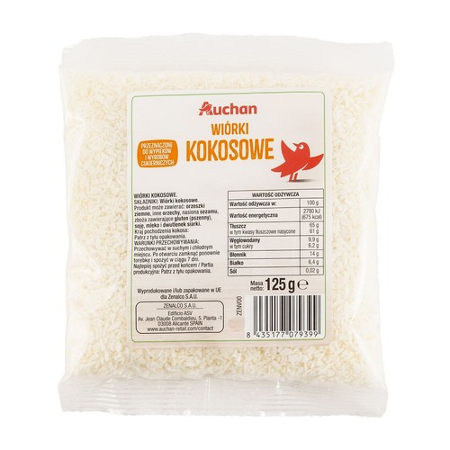 Wiórki kokosowe Auchan 125 g