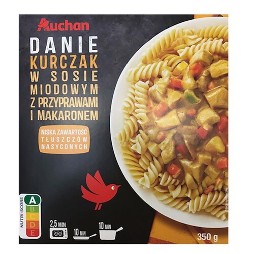 Kurczak w sosie miodowym z przyprawami i makaronem Auchan 350 g