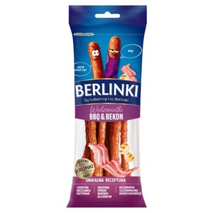 Kabanosy drobiowo-wieprzowe BBQ i bekon Berlinki 85 g