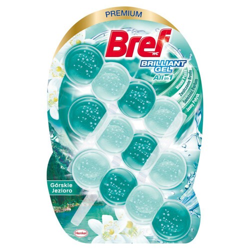 Zawieszka do WC Brilliant Gel Allin1 Górskie Jezioro Bref 3 x 42 g