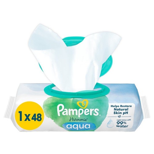 Chusteczki nawilżane Harmonie Aqua Pampers 48 sztuk