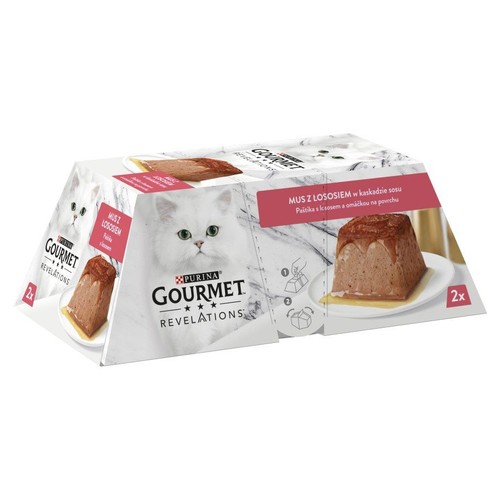 Karma mokra dla kotów mus z łososiem Gourmet 2 x 57 g