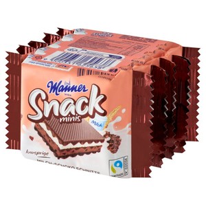 Wafle Snack minis z kremem mleczno - czekoladowym Manner 5 x 25 g