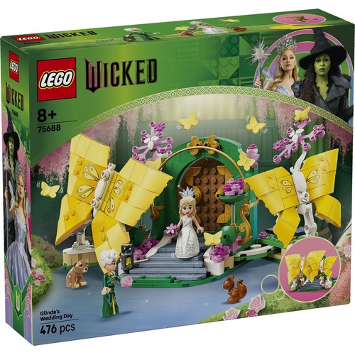 Wicked Dzień ślubu Glindy 75688, zabawka z motylami, do odgrywania ról LEGO 1 sztuka