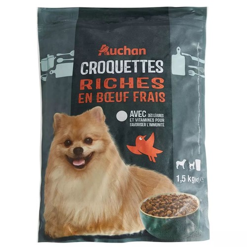 Sucha karma dla psów małych ras z wołowiną Auchan 1,5 kg