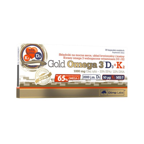 Gold Omega 3 D3+K2   Olimp 30 kapsułek