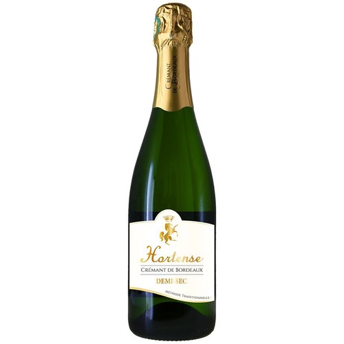 Wino francuskie musujące białe półwytrawne Hortense alk. 11,5% obj. Cremant de Bordeaux 750 ml