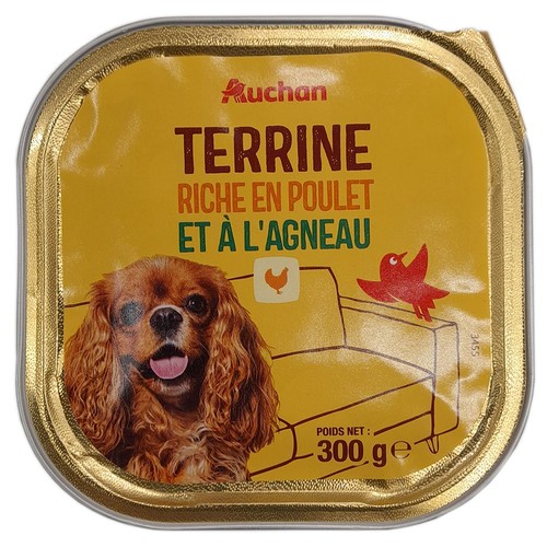 Karma mokra dla psów z kurczakiem i jagnięciną Auchan 300 g