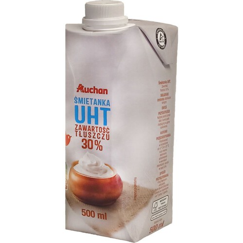 Śmietanka UHT 30%      Auchan 500 ml