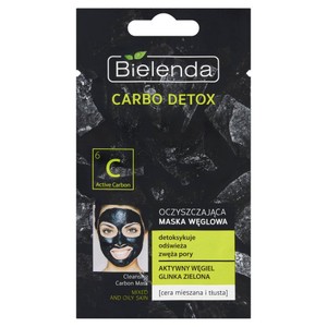 Carbo Detox oczyszczająca maska węglowa glinka zielona Bielenda  1 sztuka