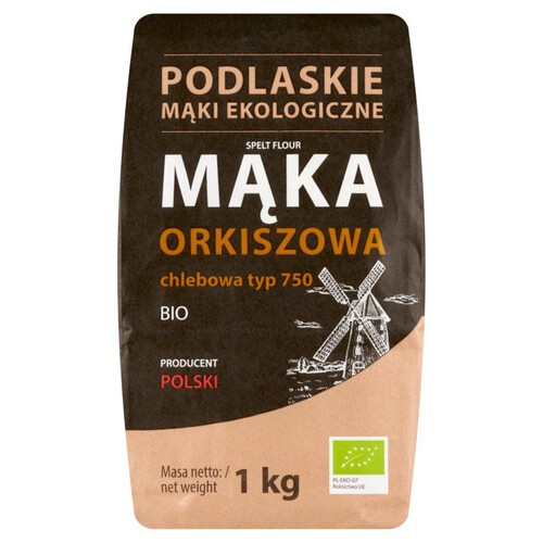 BIO Mąka Orkiszowa chlebowa Podlaskie mąki ekologiczne 1 kg