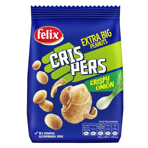 CrisPers Orzeszki w skorupce o smaku zielonej cebulki Felix 125 g