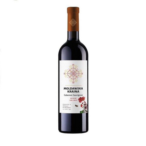 Wino mołdawskie czerwone półsłodkie Cabernet Sauvignon alk. 13,5% obj. Mołdawska Kraina 750 ml