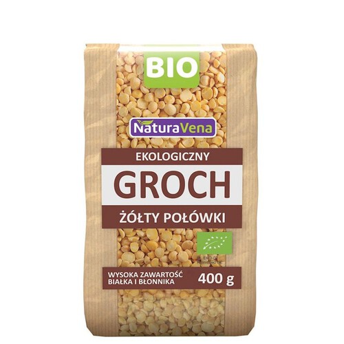 Ekologiczny groch żółty połówki NaturAvena 400 g