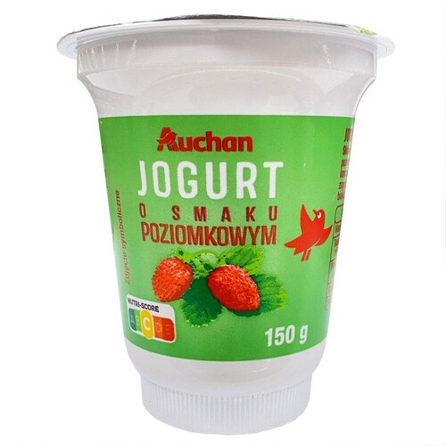 Jogurt o smaku poziomki Auchan 150 g