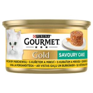 Mokra karma dla dorosłych kotów z kurczakiem i marchewką Gourmet 85 g