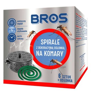 Spirale na komary z dekoracyjną osłonką  6 sztuk Bros zestaw